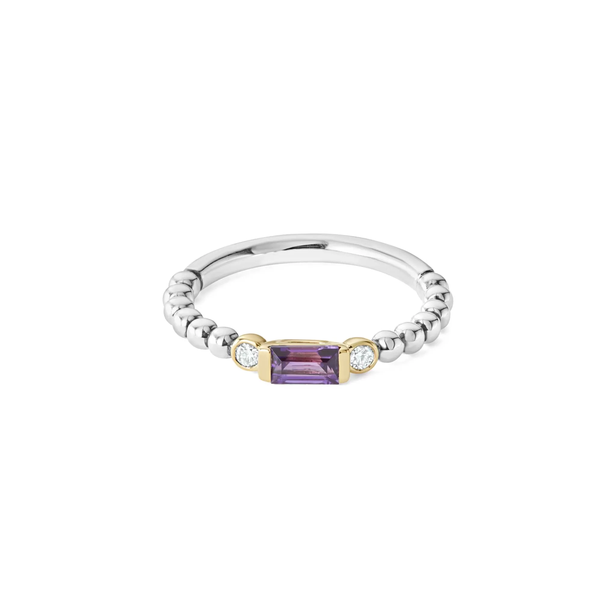 Best Sale LAGOS Amethyst and Diamond Stacking Ring