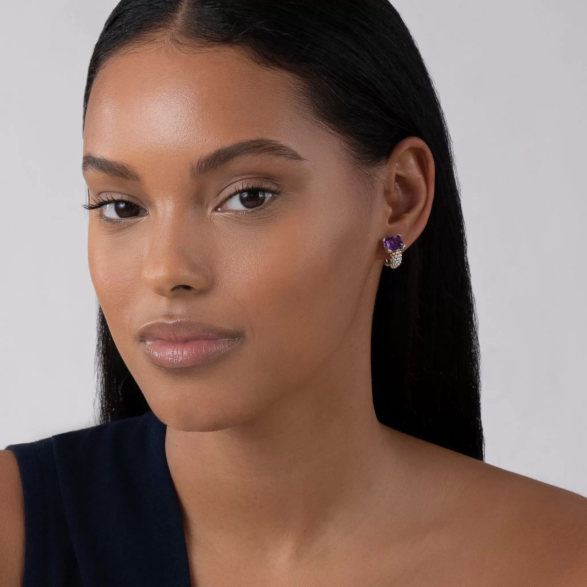 Best Sale LAGOS Amethyst Huggie Earring