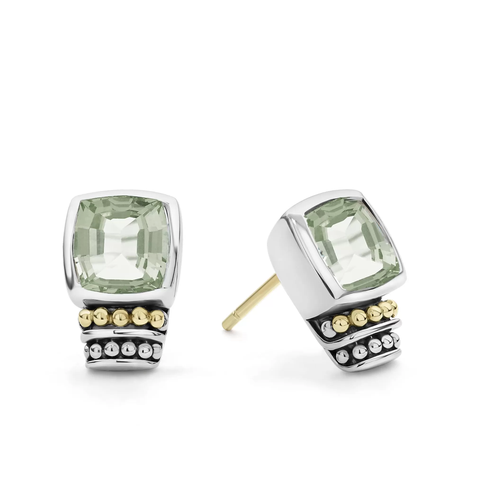 Best Sale LAGOS Bezel-Set Prasiolite Stud Earrings