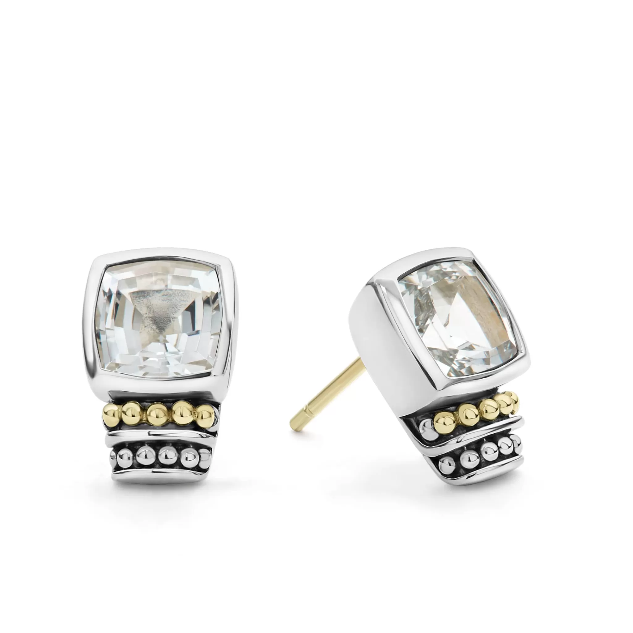 Cheap LAGOS Bezel-Set White Topaz Stud Earrings