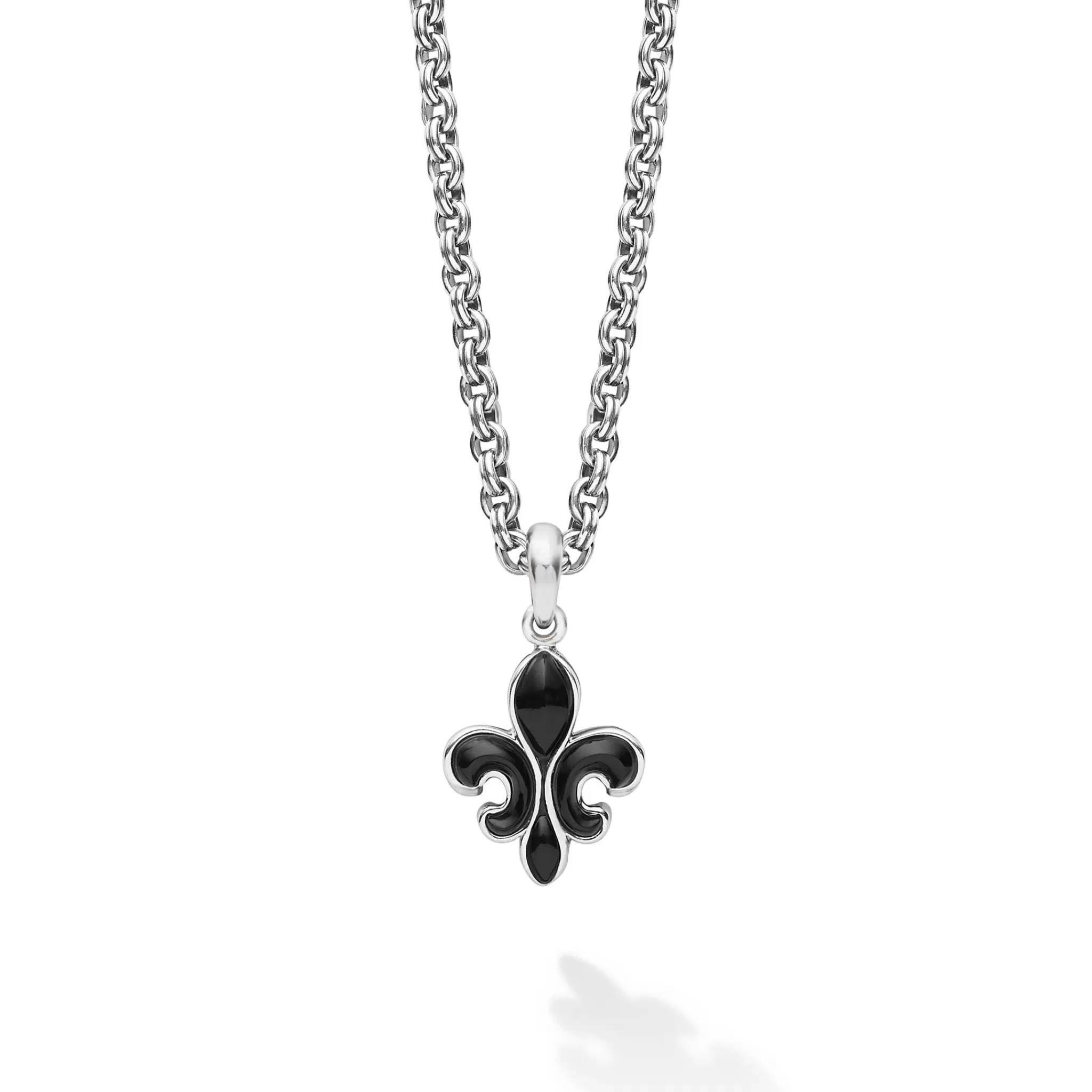 Best Sale LAGOS Black Agate Fleur De Lis Amulet Necklace