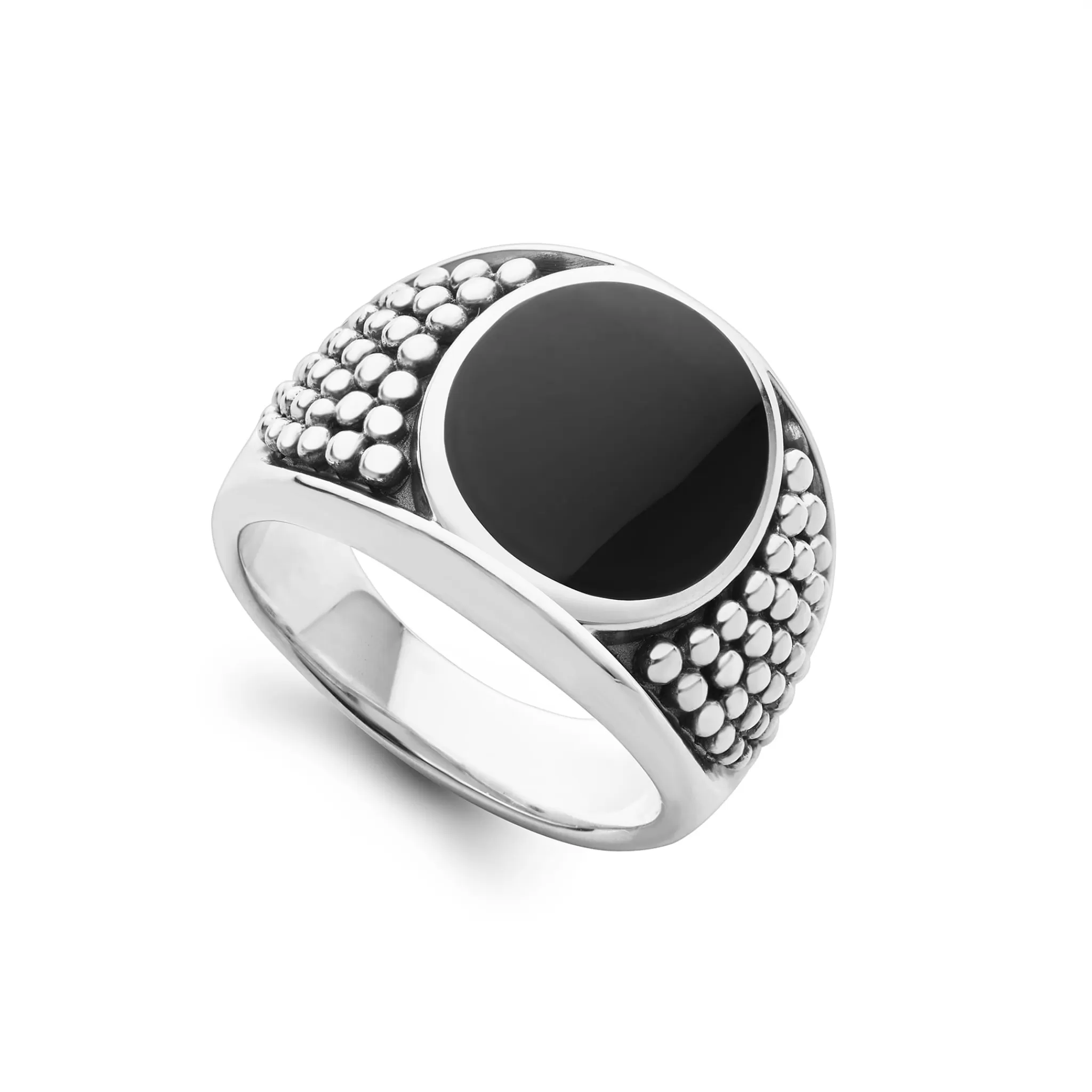 Outlet LAGOS Black Agate Oval Band Ring