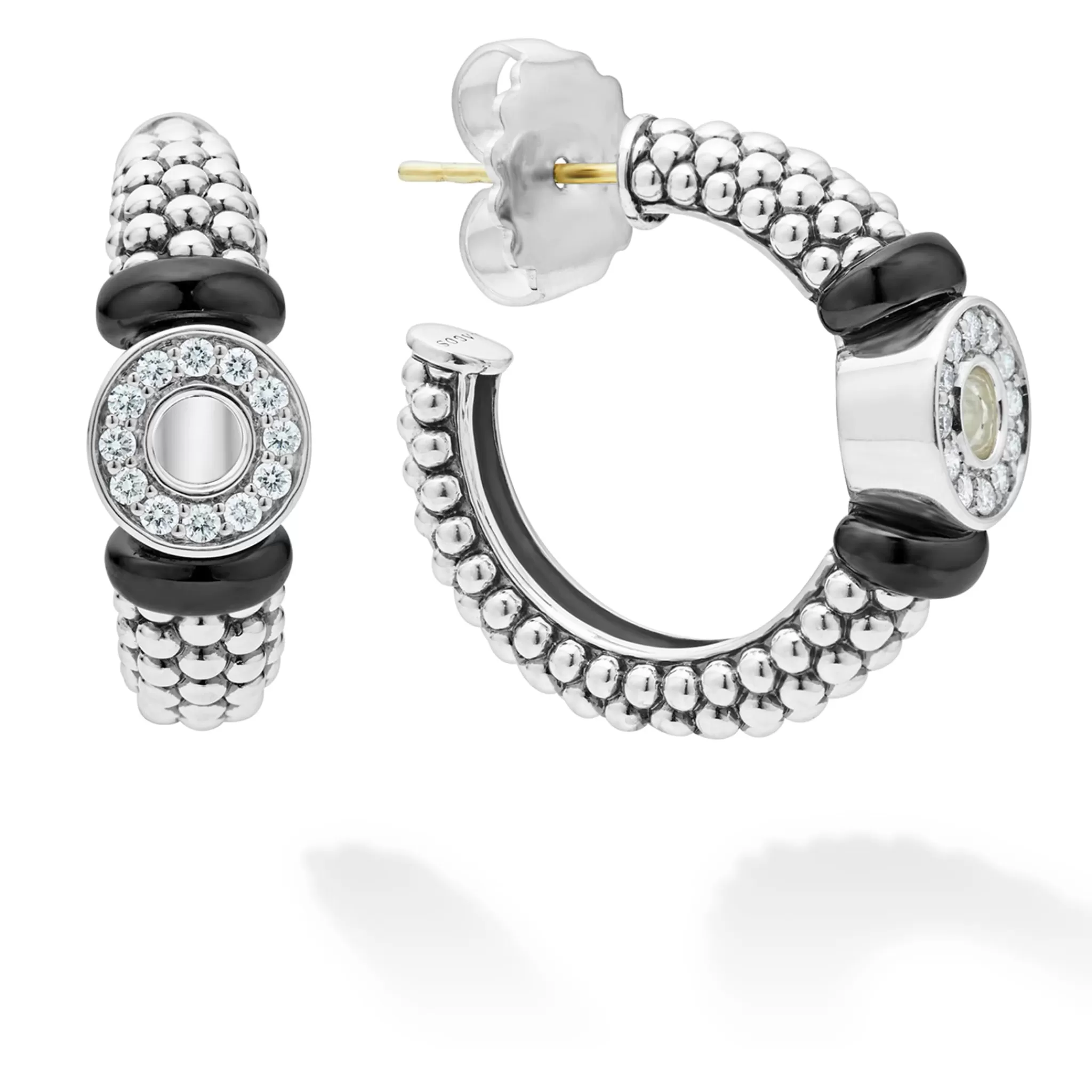 Best LAGOS Ceramic and Diamond Circle Hoop Earrings