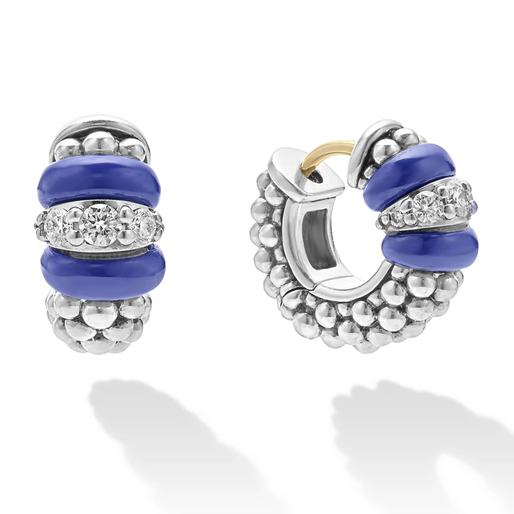 Cheap LAGOS Ceramic and Diamond Huggie Earrings