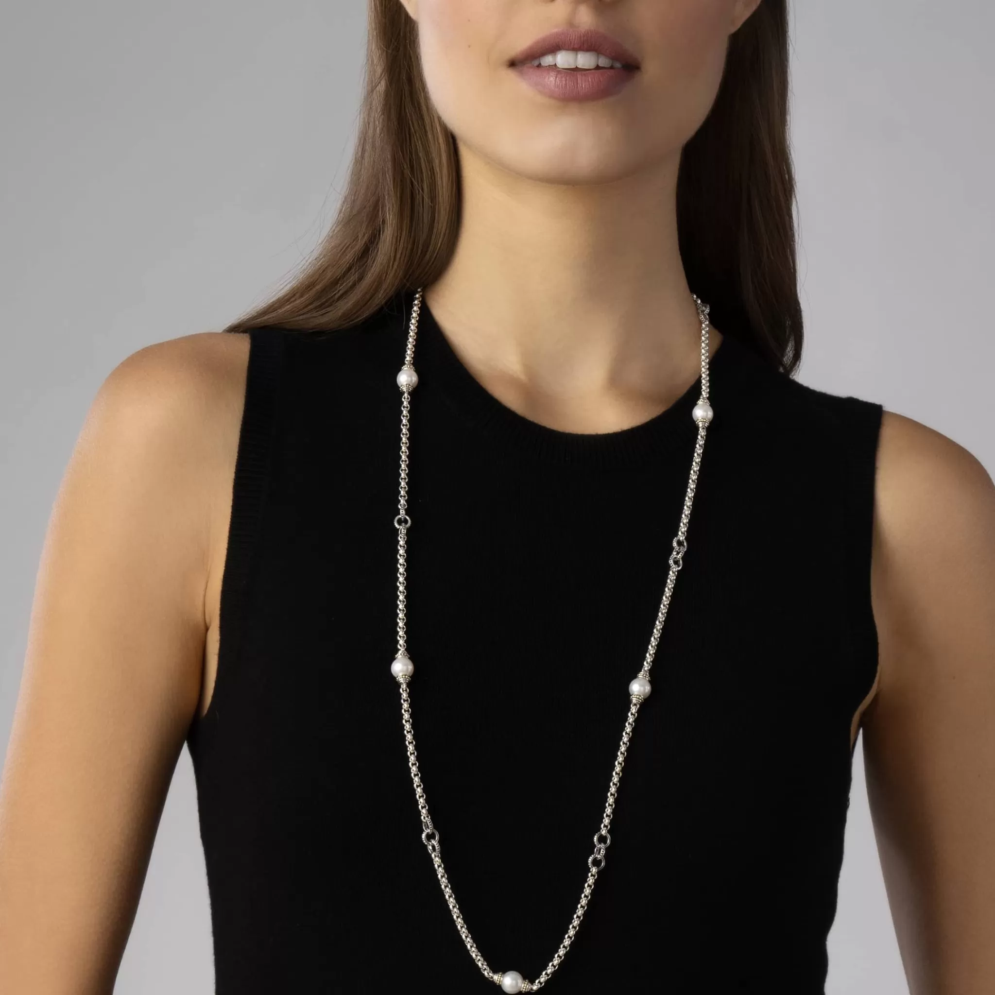 Best LAGOS Five Pearl Link Necklace