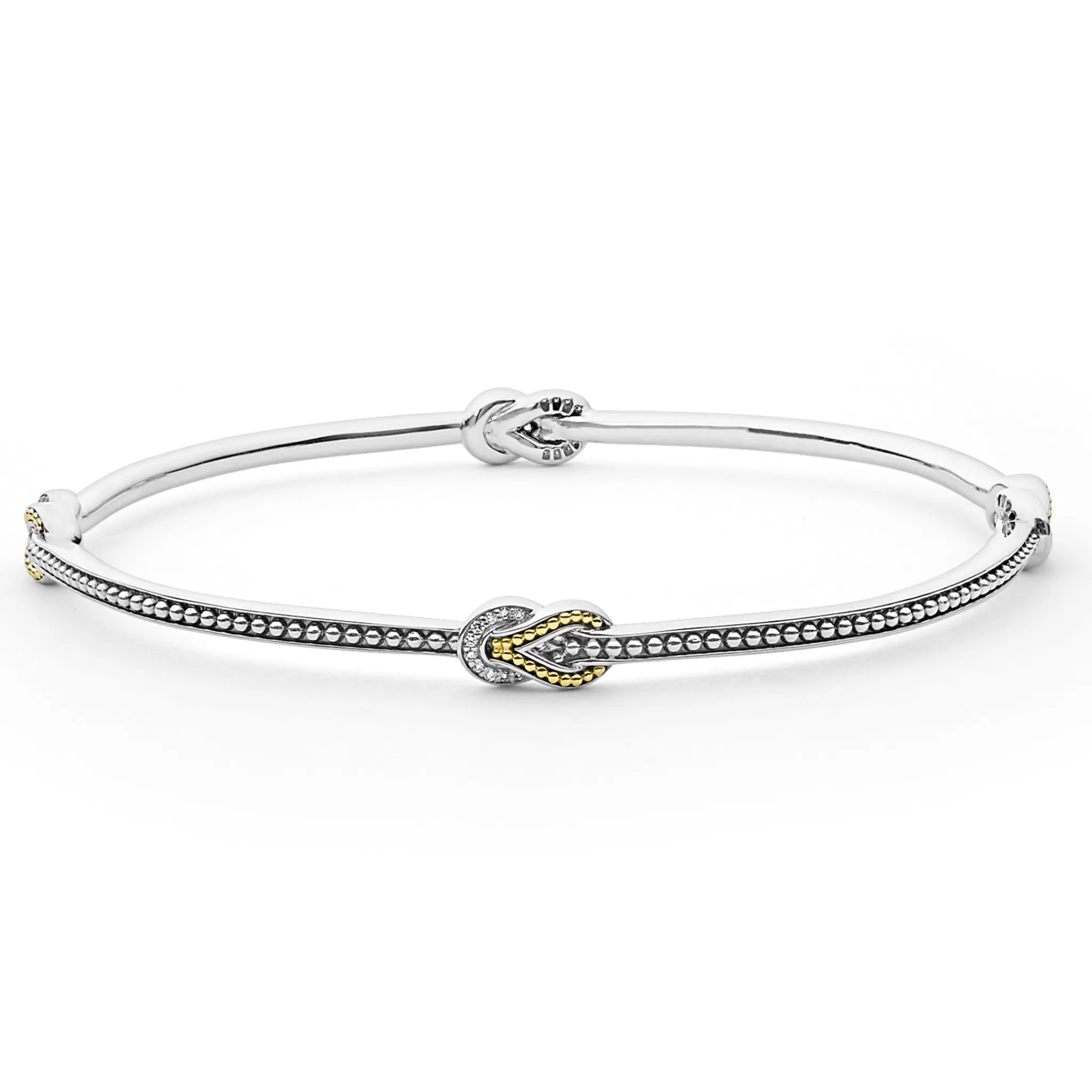 Flash Sale LAGOS Four Station Two-Tone Knot Diamond Bangle Bracelet