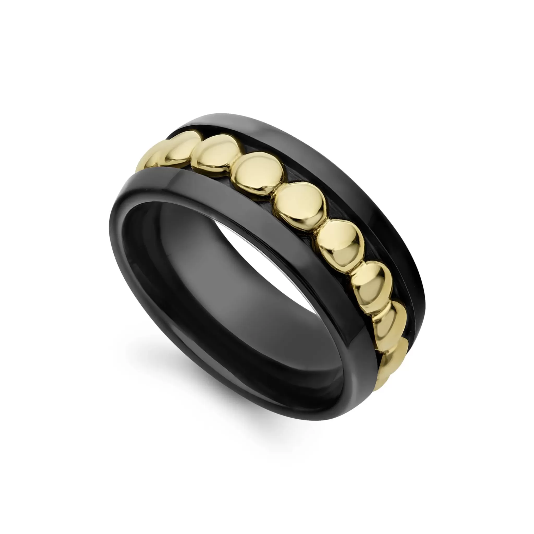 Shop LAGOS 18K Gold and Black Ceramic Ring