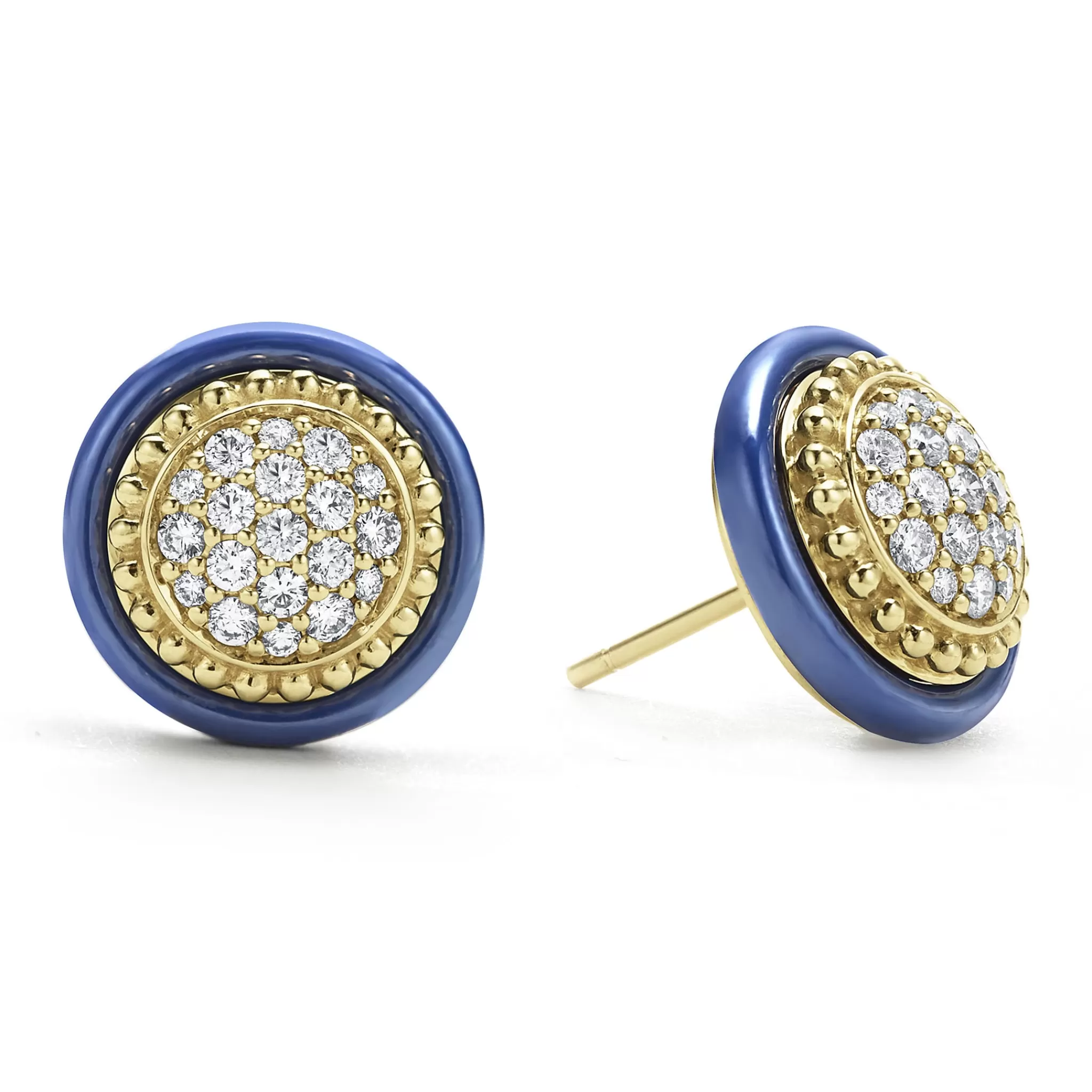 Best LAGOS 18K Gold and Diamond Ceramic Stud Earrings