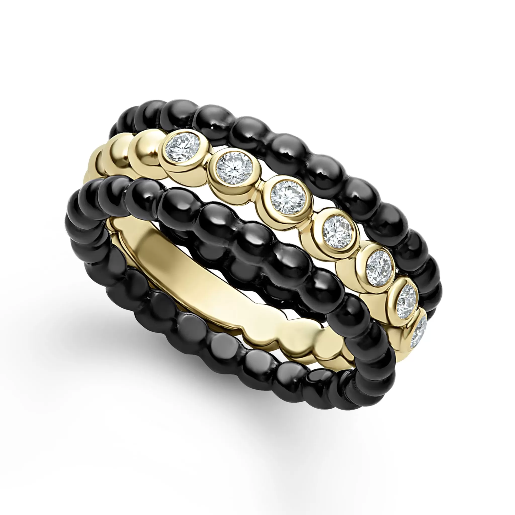 Shop LAGOS 18K Gold Diamond Stacking Ring Set