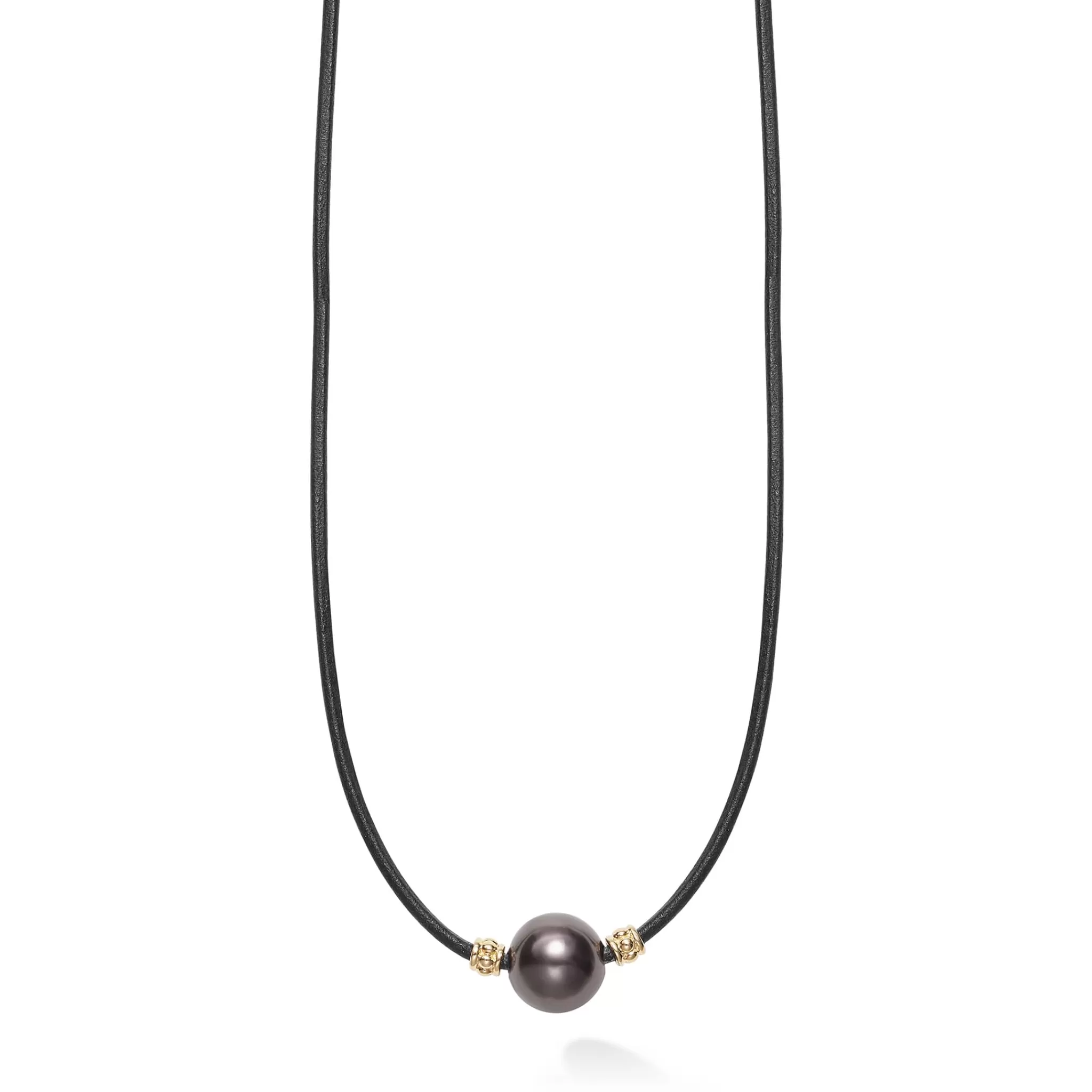 Cheap LAGOS 18K Gold Single Black Pearl Necklace