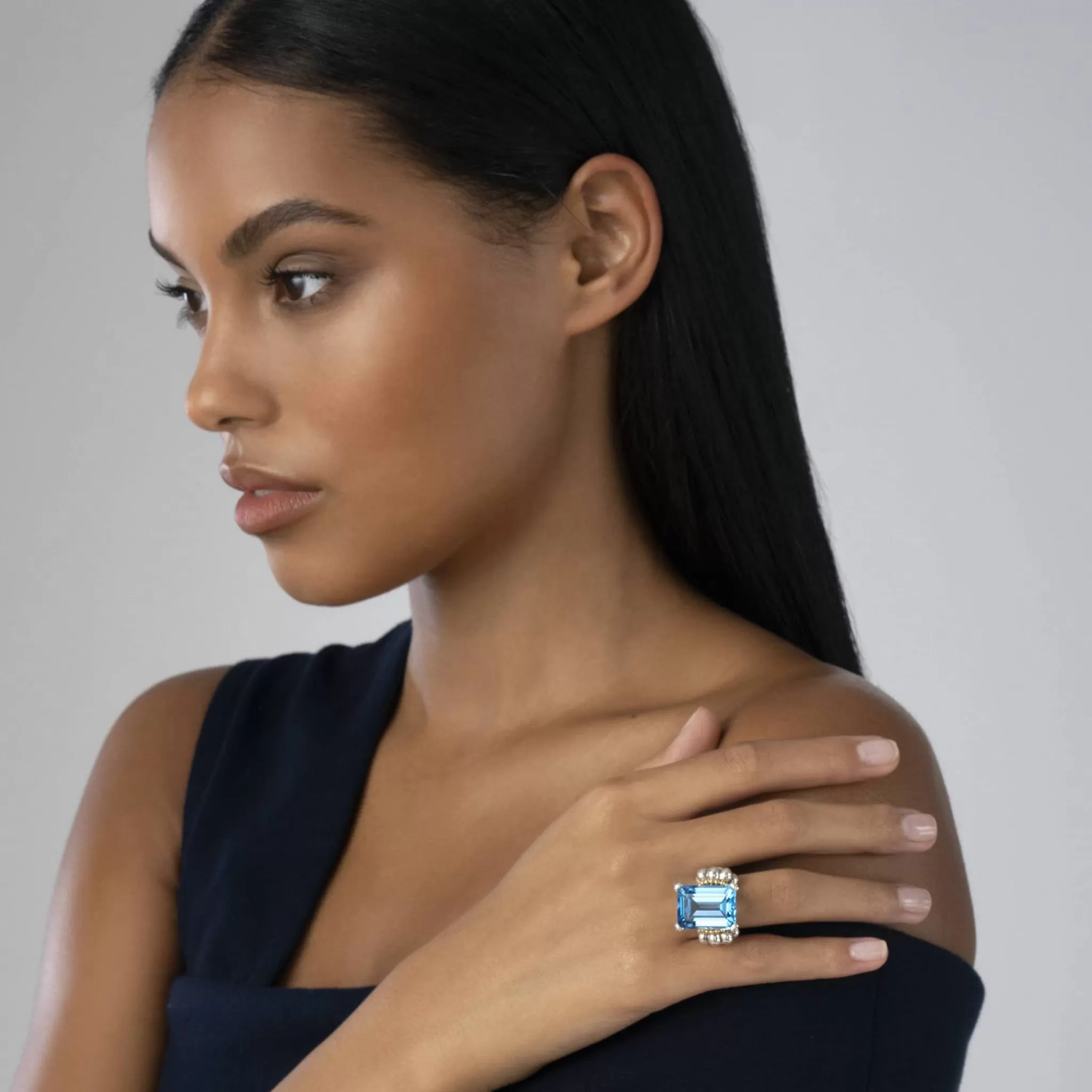 Best LAGOS Large Emerald-Cut Swiss Blue Topaz Ring