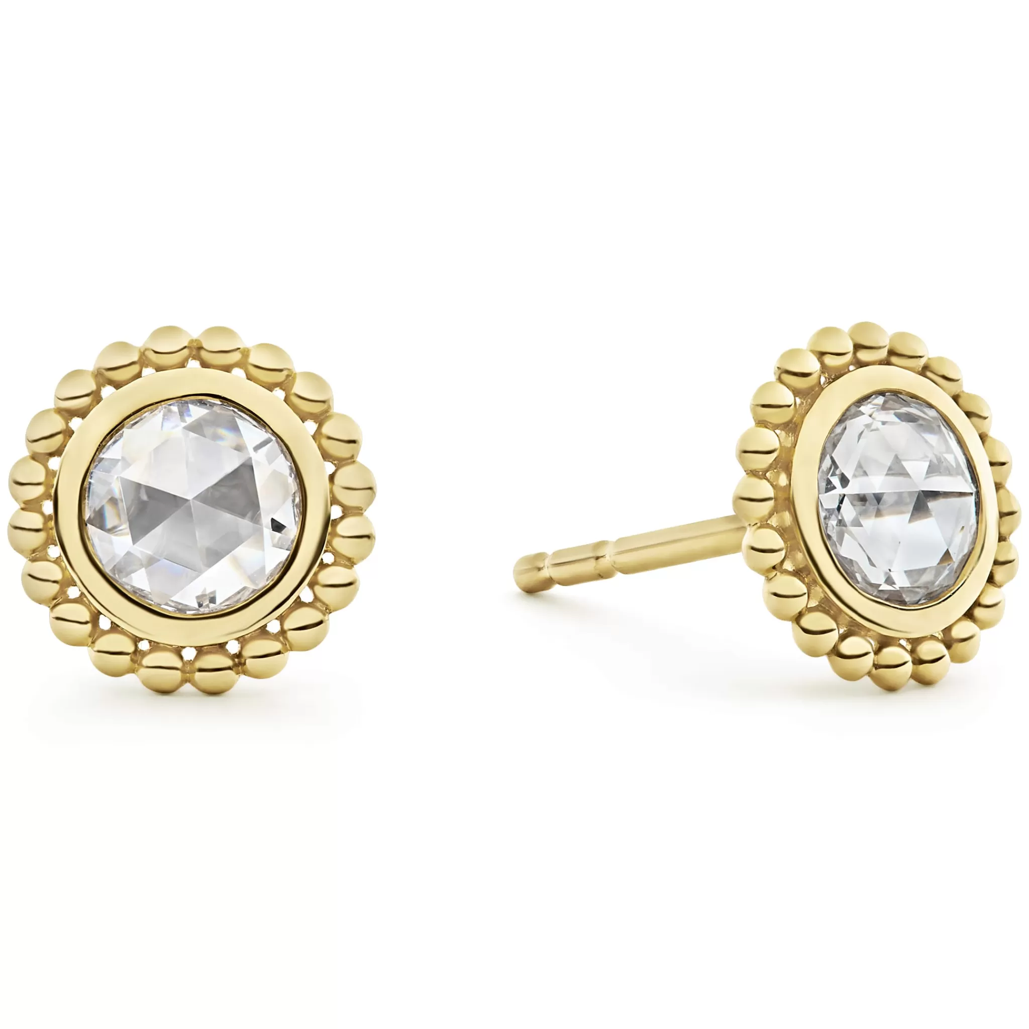 Best LAGOS Large Rose Cut Diamond Stud Earrings