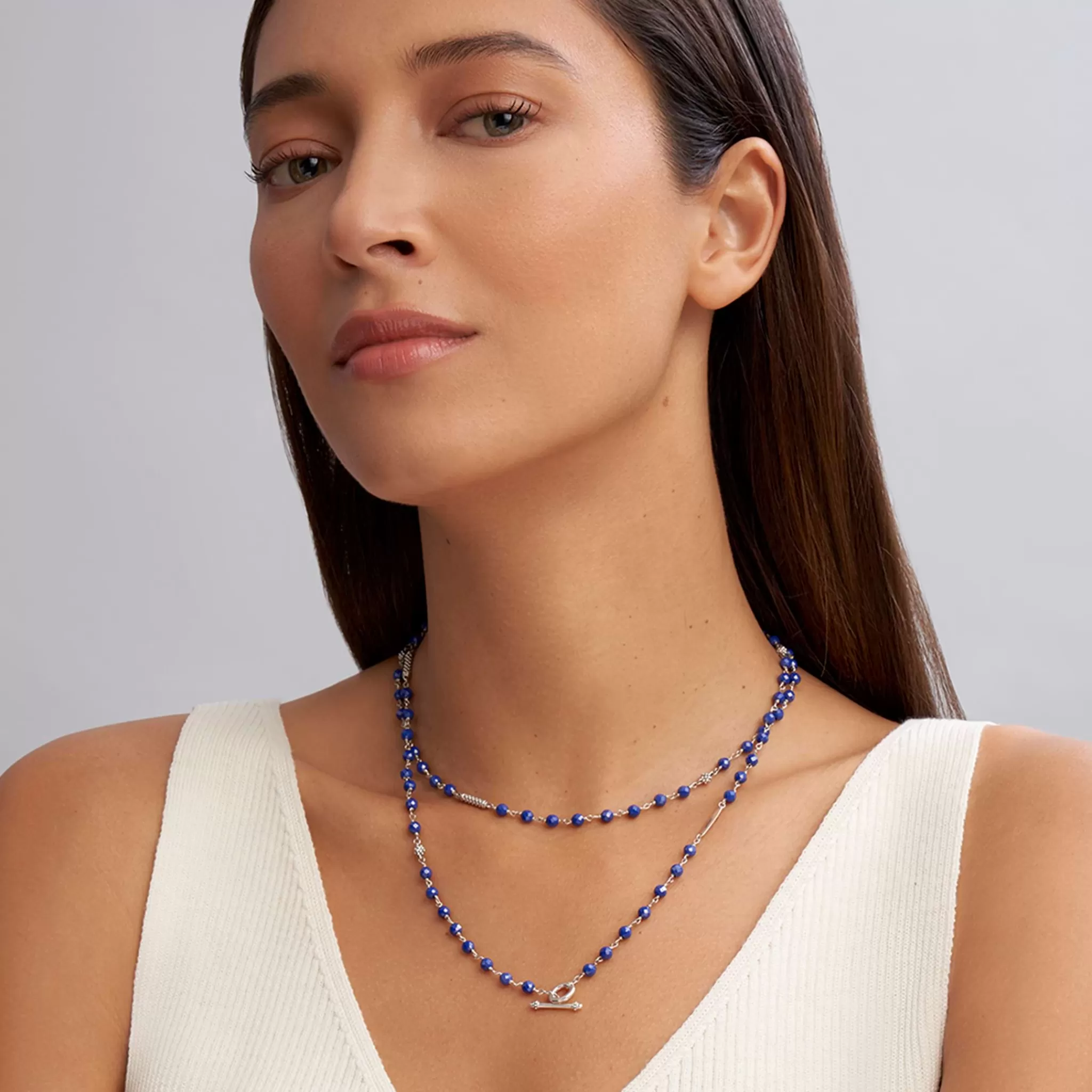 Best Sale LAGOS Long Ultramarine Ceramic Beaded Necklace