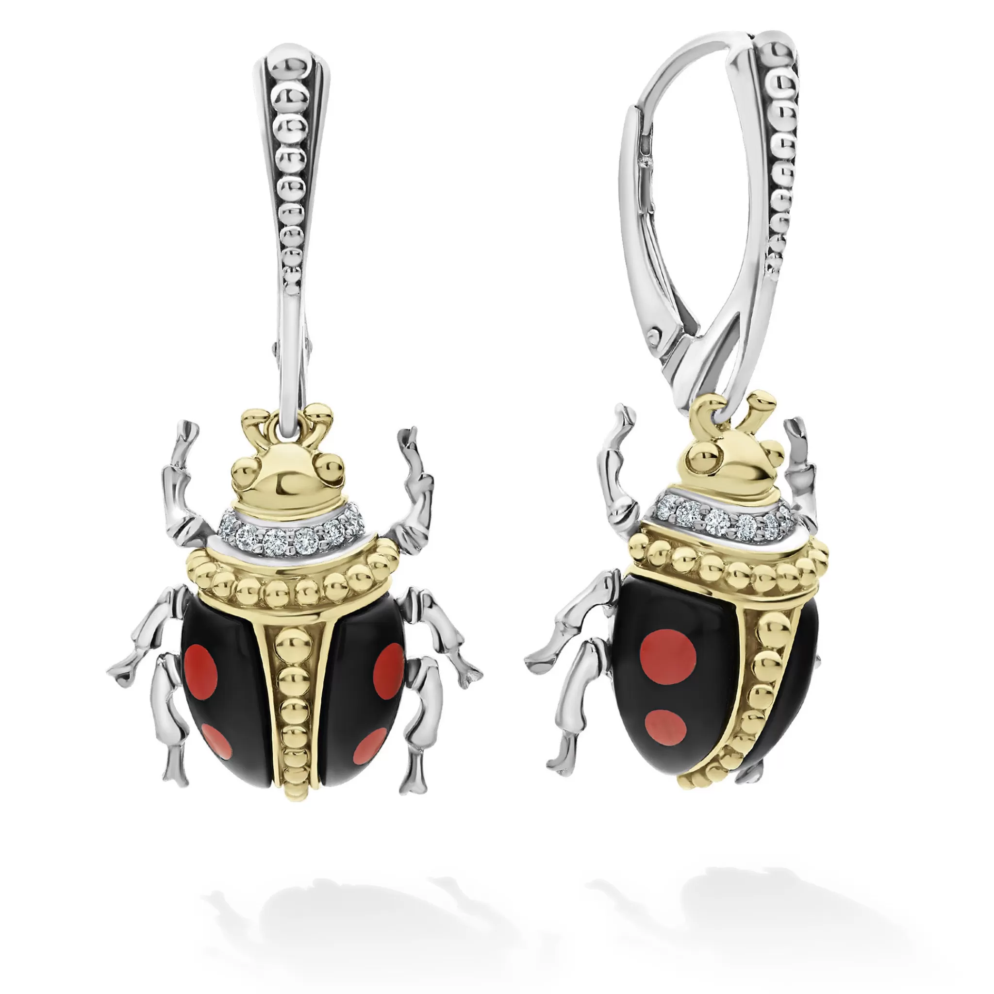 Best Sale LAGOS Onyx Beetle Diamond Drop Earrings