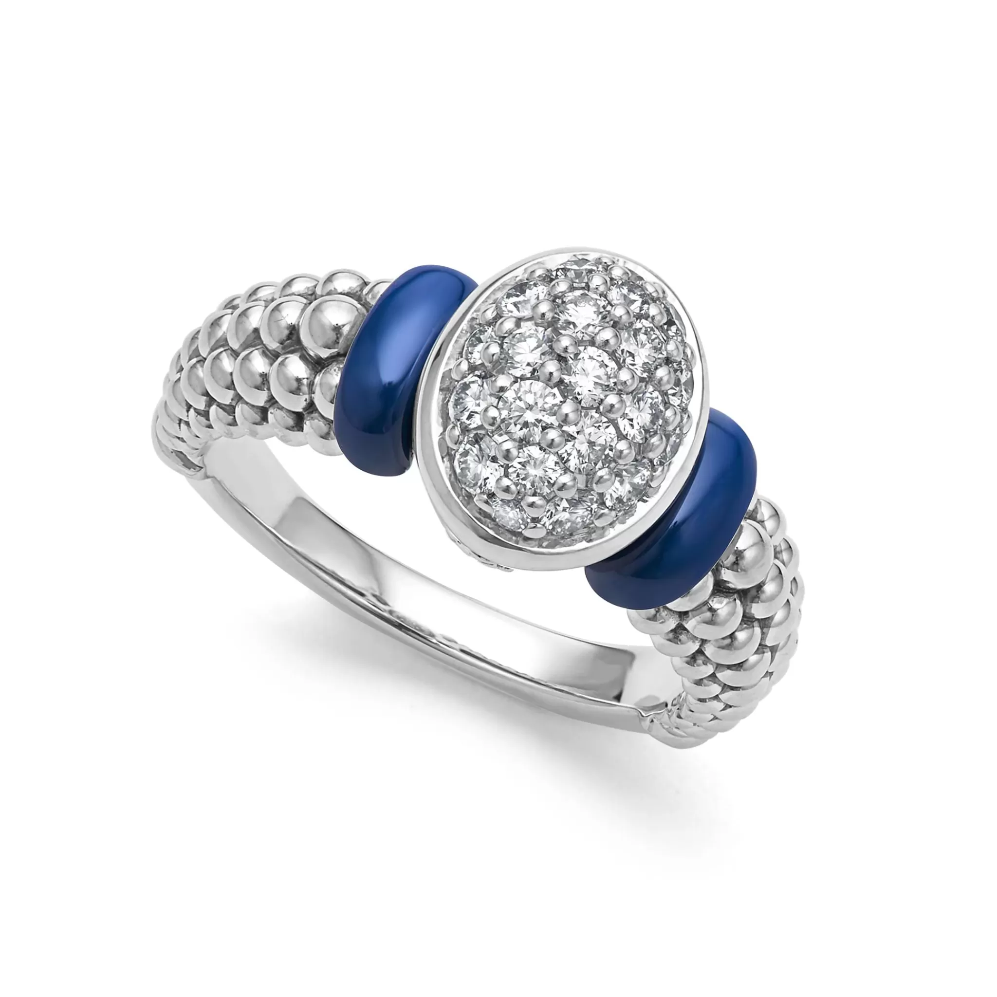 Best LAGOS Oval Ceramic Caviar Diamond Ring