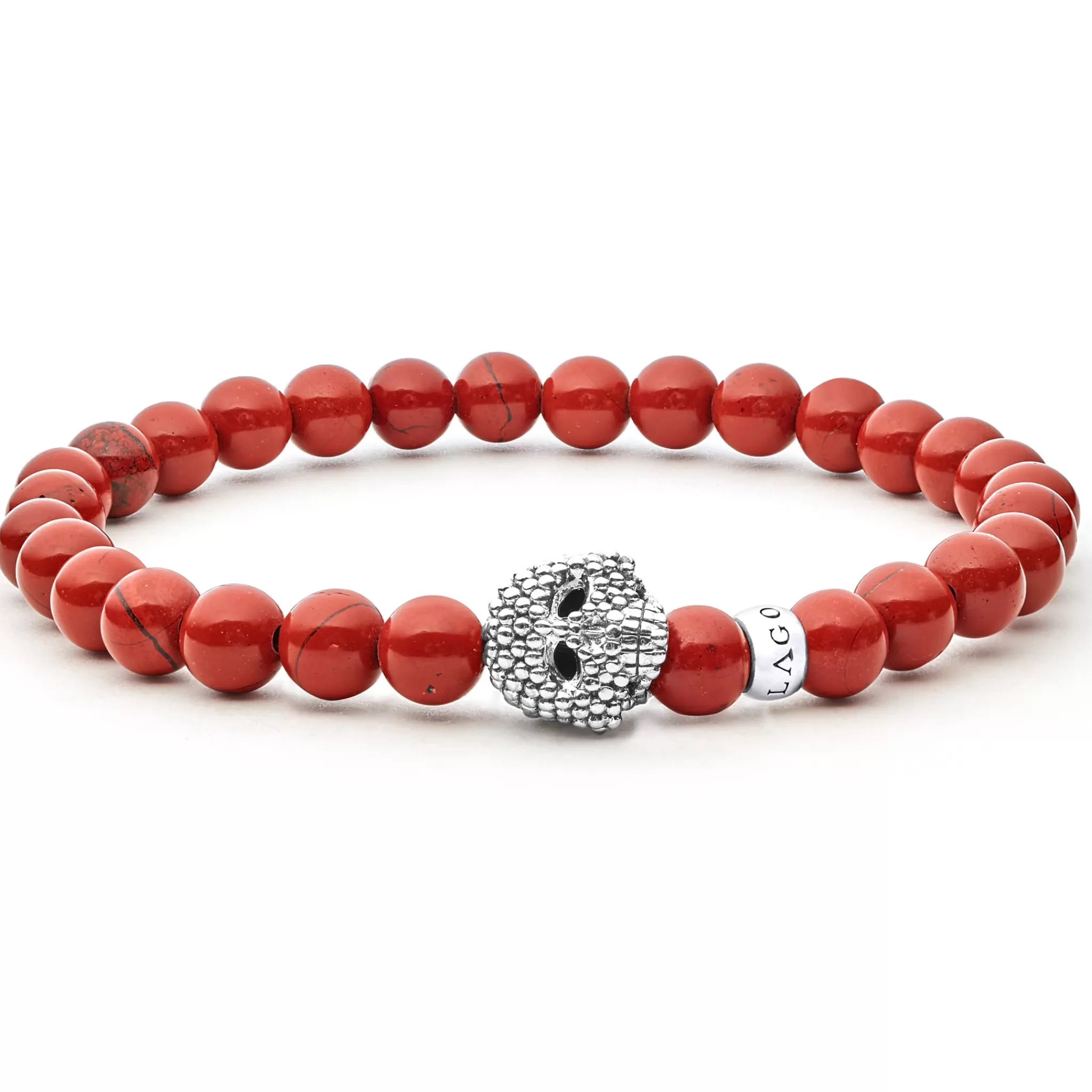 Hot LAGOS Red Jasper Skull Bracelet