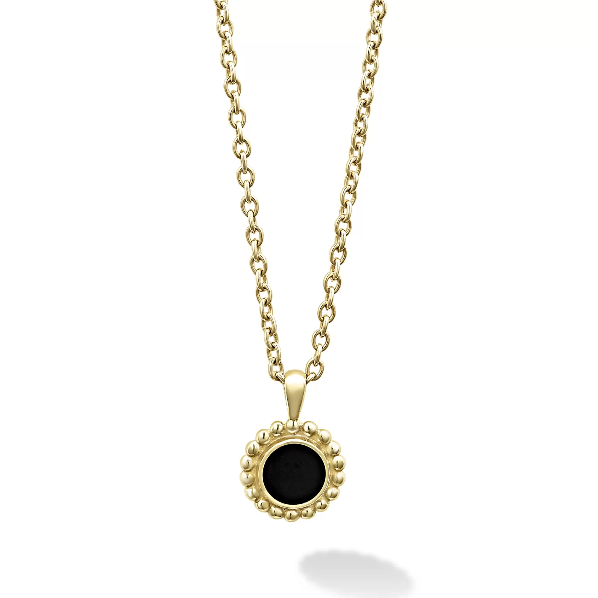 Cheap LAGOS Round Onyx Pendant Necklace