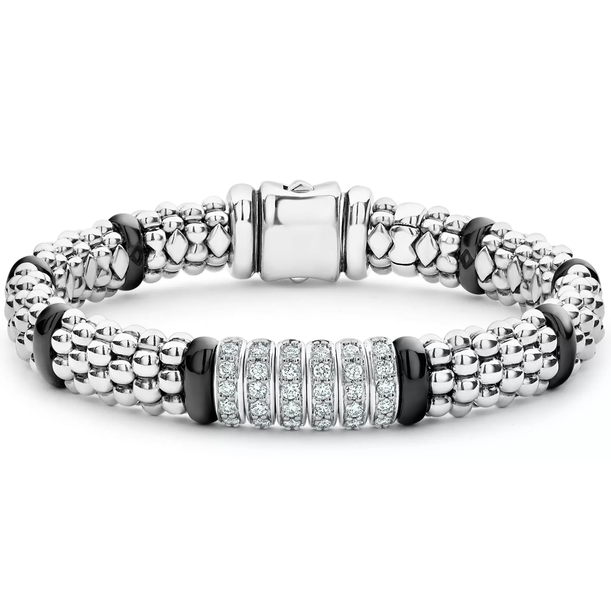 Shop LAGOS Six Station Diamond Caviar Bracelet | 9mm