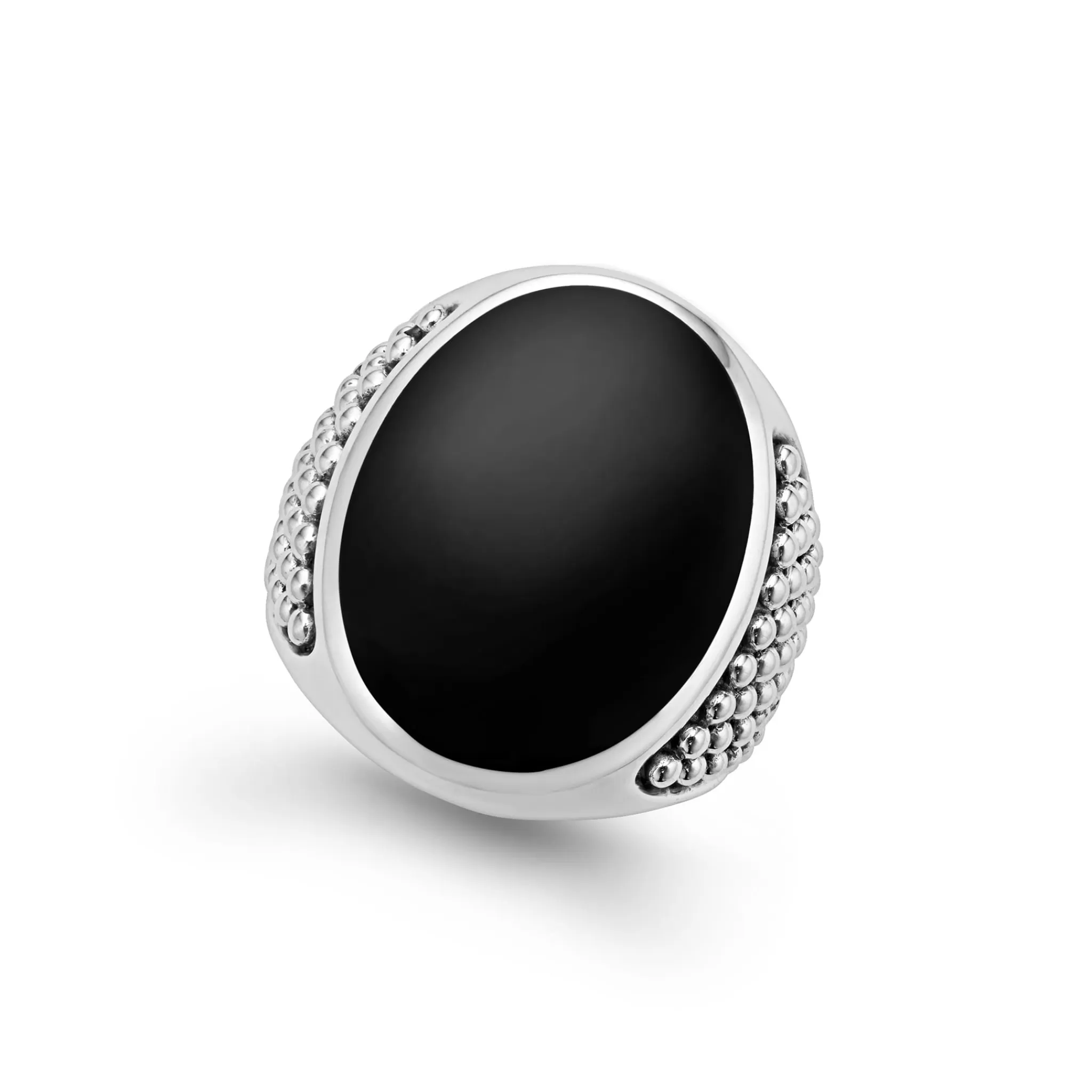 Best LAGOS Statement Black Agate Oval Band Ring