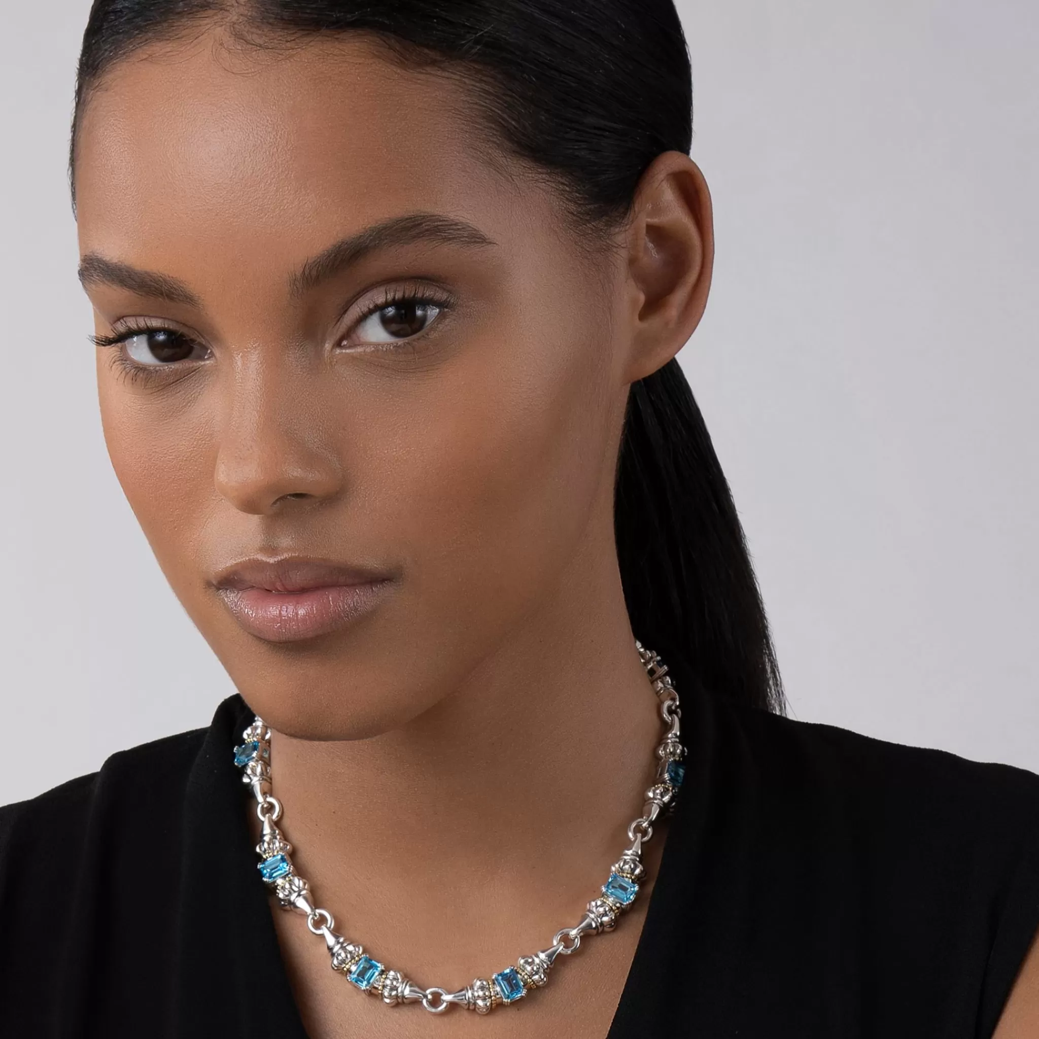 Best LAGOS Swiss Blue Topaz Caviar Necklace