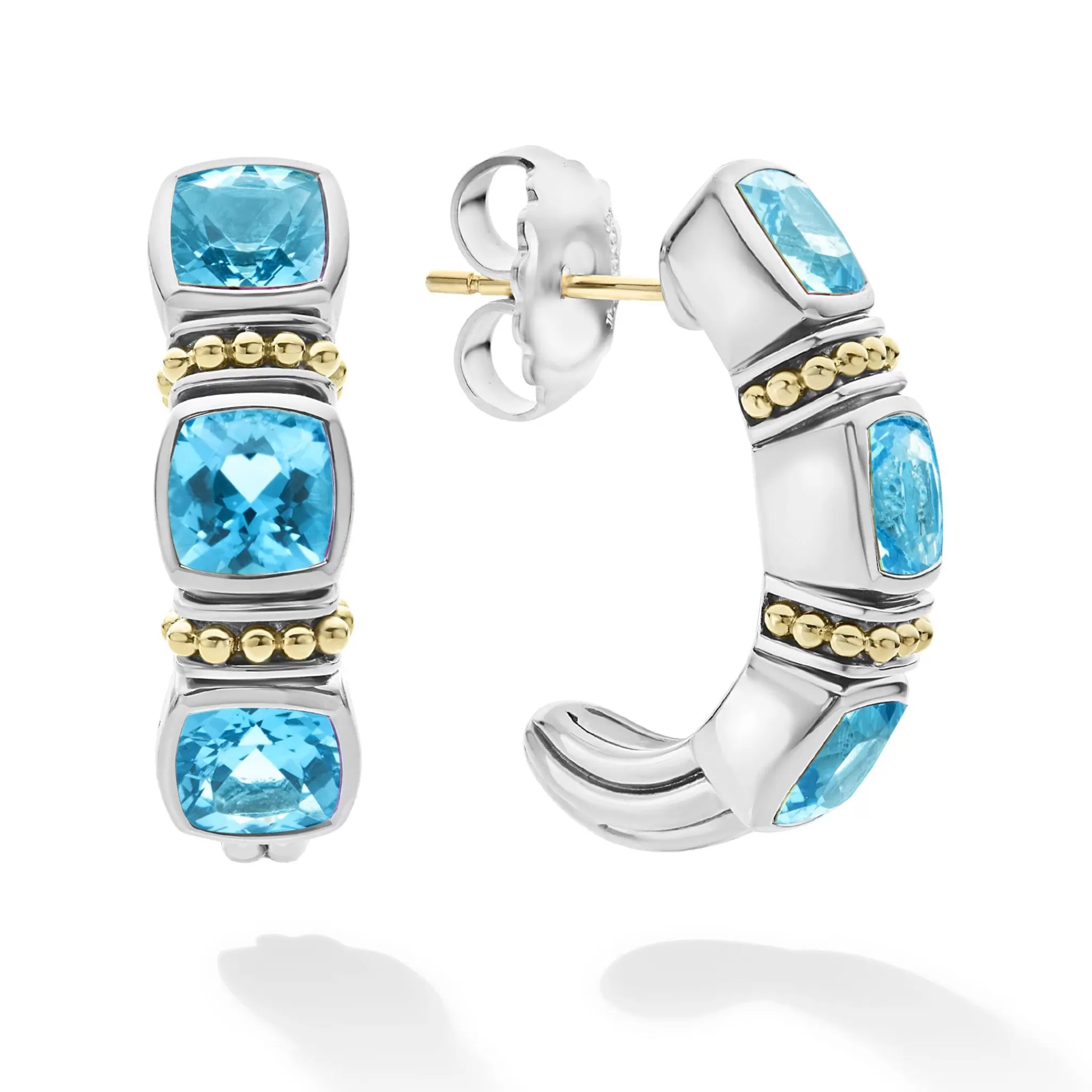 Clearance LAGOS Swiss Blue Topaz Hoop Earrings