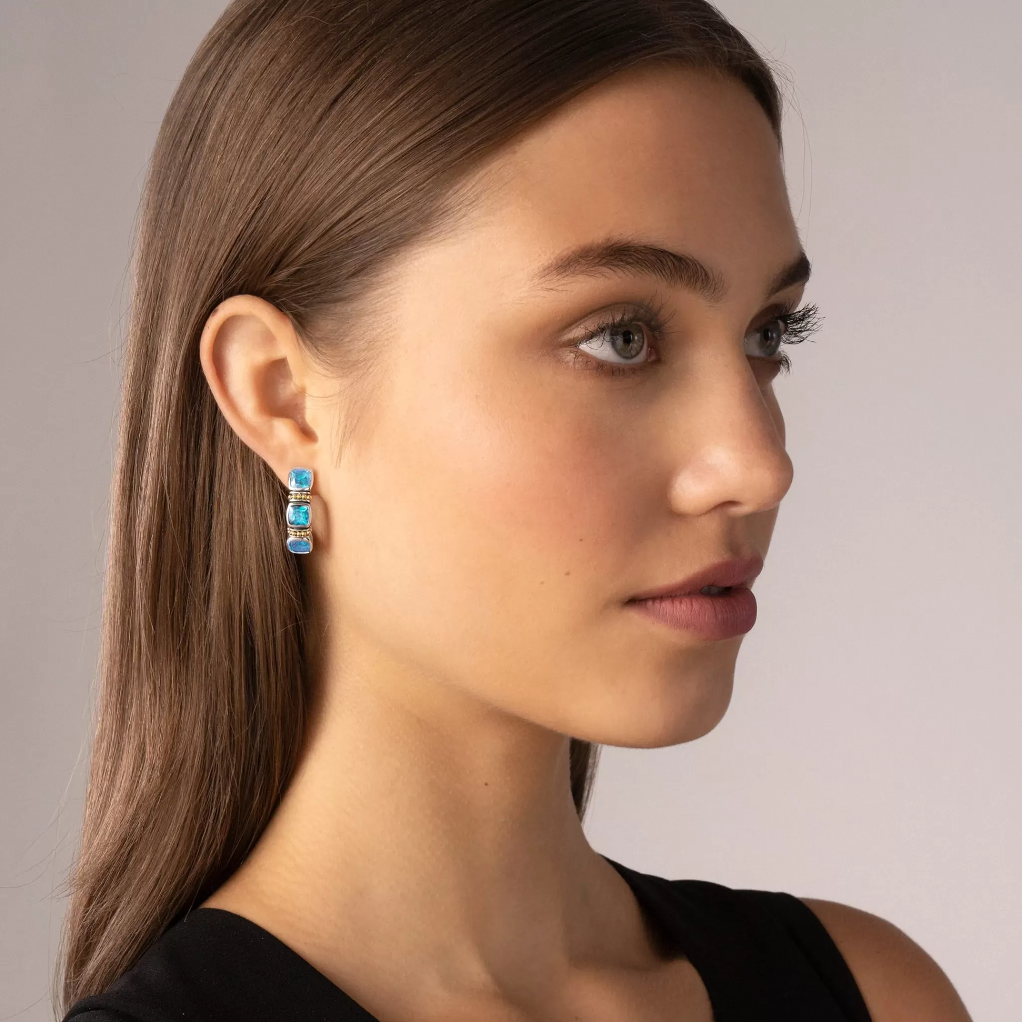 Clearance LAGOS Swiss Blue Topaz Hoop Earrings