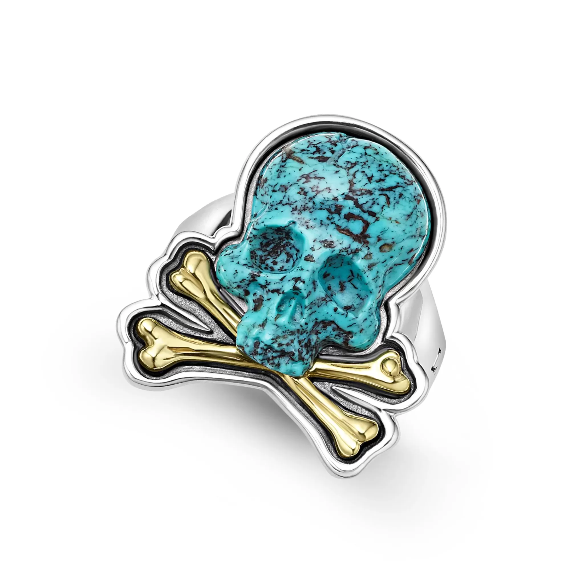 Cheap LAGOS Turquoise Skull and Bones Statement Ring