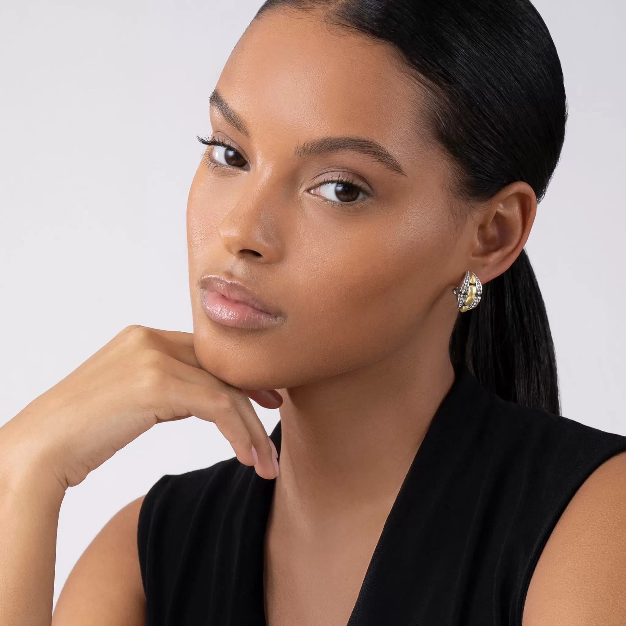 Best LAGOS Two-Tone Caviar Link Earrings