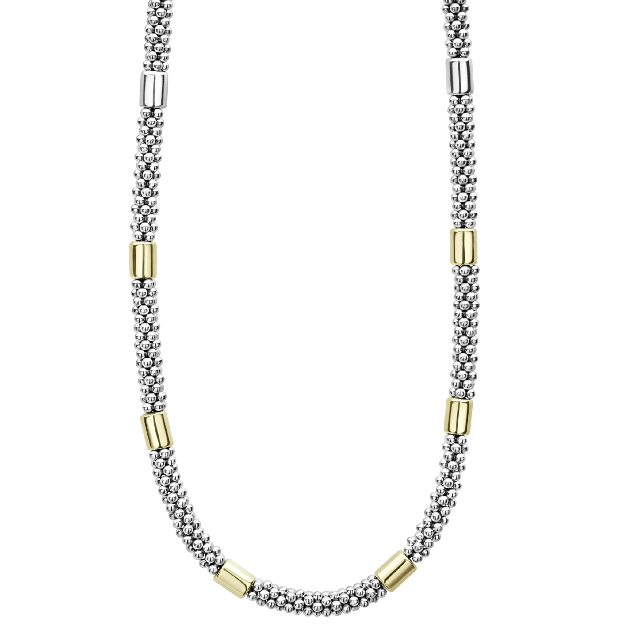 Best LAGOS Two-Tone Station Caviar Necklace | 5mm