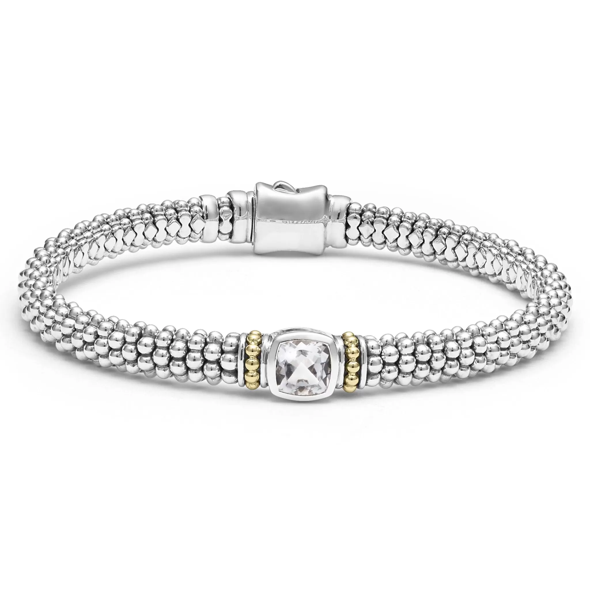 Hot LAGOS White Topaz Caviar Bracelet | 6mm